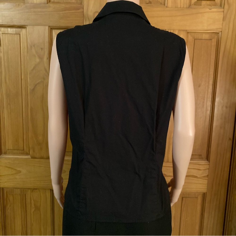 NWOT Worthington Vintage 90s Sleeveless Ruffle Top Blouse Black Women's Size 14 - Picture 10 of 12